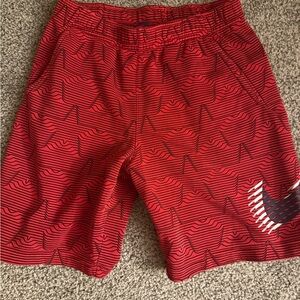 Nike Red and Black Patterned Shorts